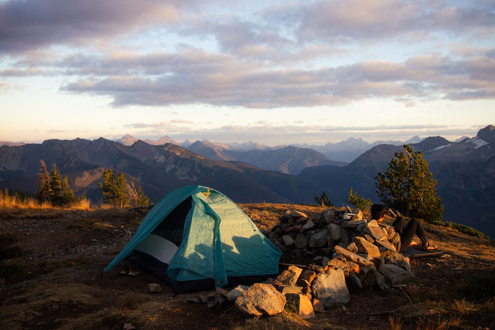 The sun setting over our tent (: